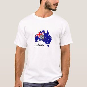 Australia Modern QR Code T-shirt, Australische vla T-shirt