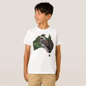 Australia Outline Laughing Kookaburra in a Tree T-shirt (Voorkant volledig)