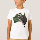 Australia Outline Laughing Kookaburra in a Tree T-shirt (Voorkant)