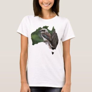Australia Outline Laughing Kookaburra in a Tree T-shirt
