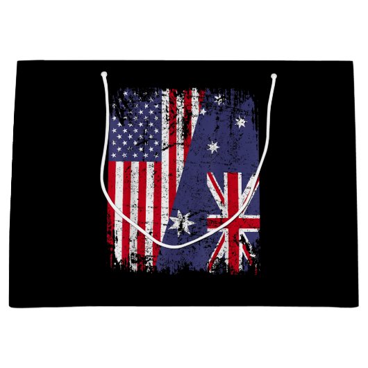 AUSTRALIA ROOTS Half-American Flag AUSTRALIË Groot Cadeauzakje (Voorkant)