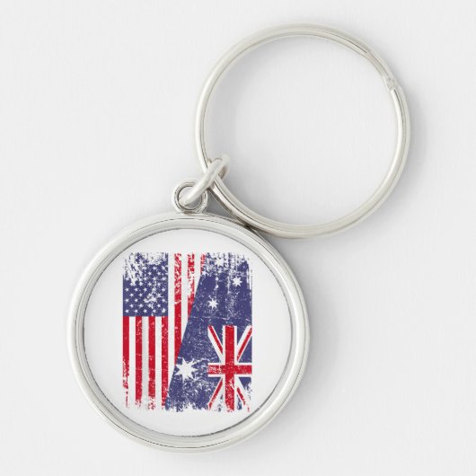 AUSTRALIA ROOTS Half-American Flag AUSTRALIË Sleutelhanger (Voorkant)