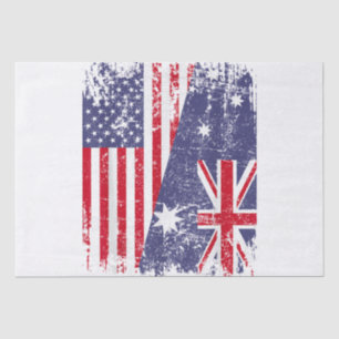 AUSTRALIA ROOTS Half-American Flag AUSTRALIË Tissuepapier