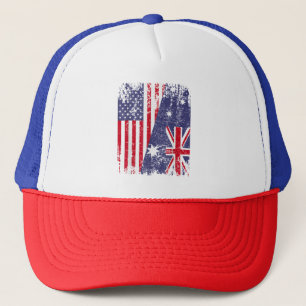 AUSTRALIA ROOTS Half-American Flag AUSTRALIË Trucker Pet
