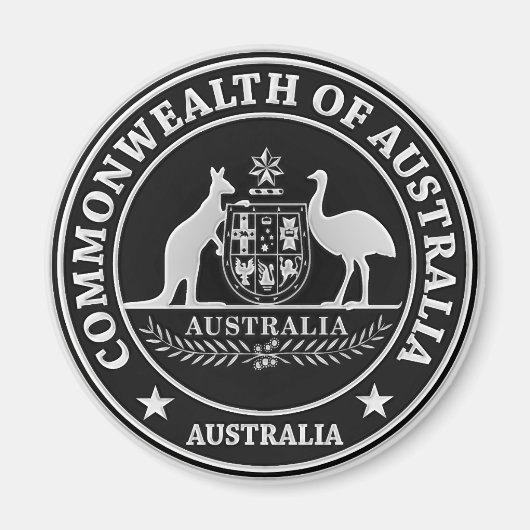 Australia Round Emblem Magneet (Voorkant)