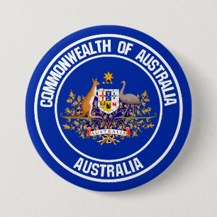 Australia Round Emblem Ronde Button 7,6 Cm
