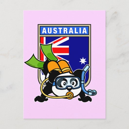 Australia Scuba Diving Panda Briefkaart (Voorkant)