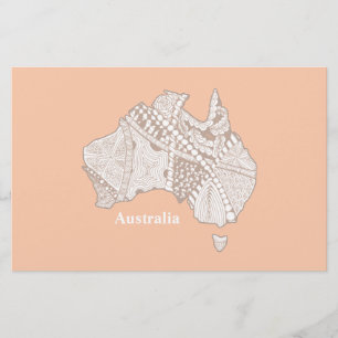 Australia Souvenir Map Art Briefpapier