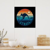 Australia Straya Retro  Kangaroo Aussie Poster (Keuken)