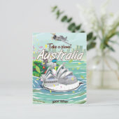 Australia Sydney vintage poster Briefkaart (Staand voorkant)