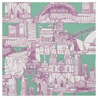 Australia toile de jouy purple peppermint stof