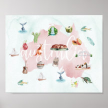 Australia Wanderlust Landmarks Map