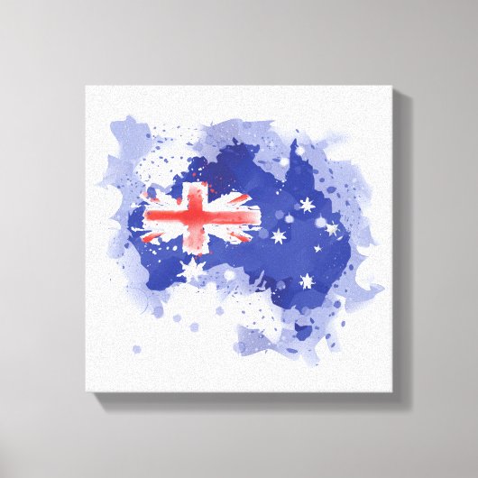 Australia Watercolor Map Canvas Afdruk (Voorkant)