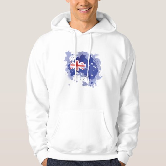Australia Waterverf Map Hoodie (Voorkant)