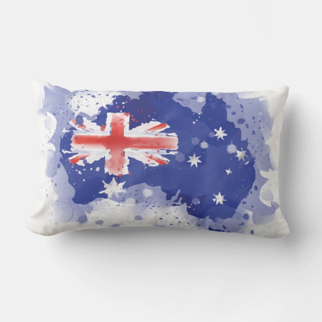 Australia Waterverf Map Kussen (Voorkant)