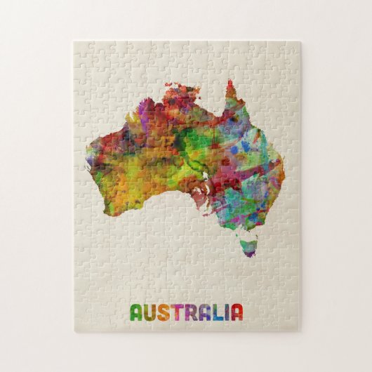 Australia Waterverf Map Legpuzzel (Verticaal)