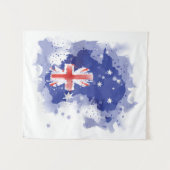 Australia Waterverf Map Wandkleed (Voorkant (horizontaal))