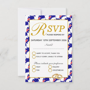 AUSTRALIA Wedding RSVP-antwoordkaart RSVP Kaartje