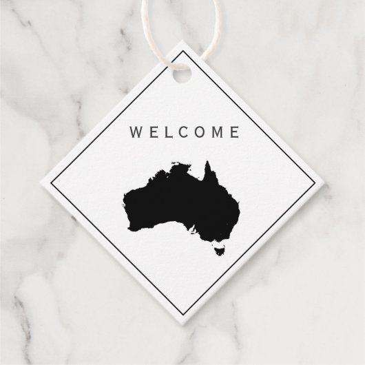 Australia Welcome Bag Gift Label, Wedding Weekend Bedankjes Labels (Voorkant)