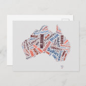 Australia Word Art Briefkaart (Voorkant / Achterkant)