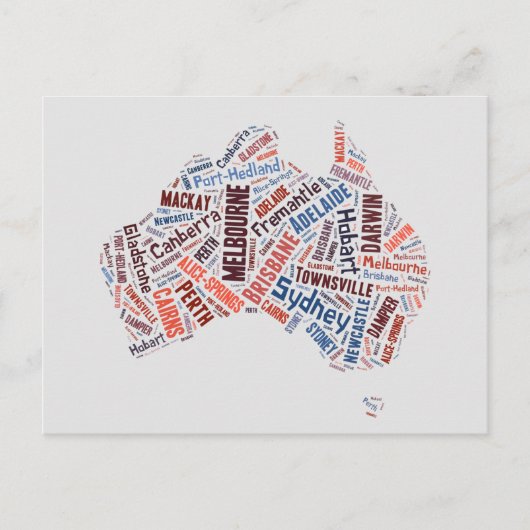 Australia Word Art Briefkaart (Voorkant)