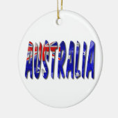 Australia Word with Flag Texture Ceramic Ornament (Links)