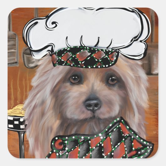 AUSTRALIAANSE TERRIER VIERKANTE STICKER (Voorkant)