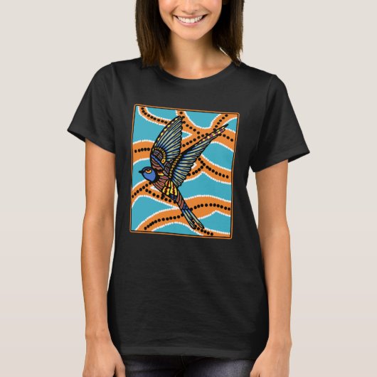 Australian Aborginial Artwork  Bird of Paradise T-shirt (Voorkant)