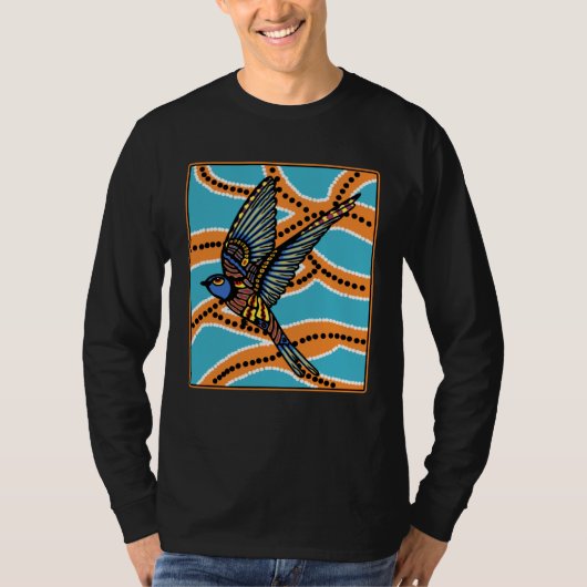 Australian Aborginial Artwork  Bird of Paradise T-shirt (Voorkant)