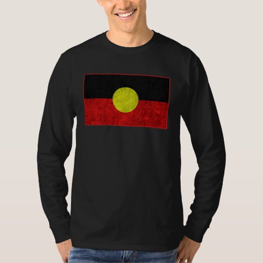 Australian Aboriginal Distressed Flag Aborigines T-shirt (Voorkant)