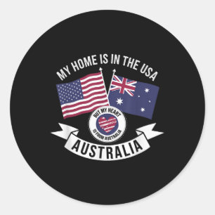 Australian American Patriot Heart komt uit Austral Ronde Sticker