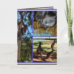 Australian Animal Collage, Birthday Greeting Card Kaart