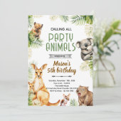 Australian animal party invitation (Debout devant)