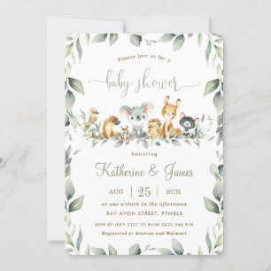 Australian Animals GreenGenery Baby shower Neutral Kaart