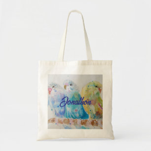 Australian Birds Budgie Waterverf Art Key Ring Tote Bag