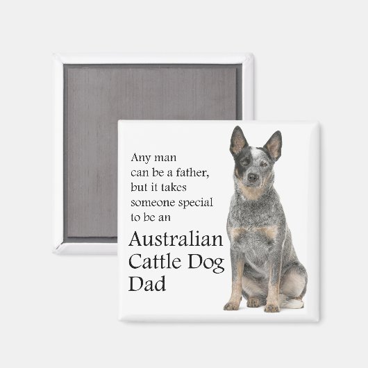 Australian Cattle Chien Papa Magnet (Recto/Verso)