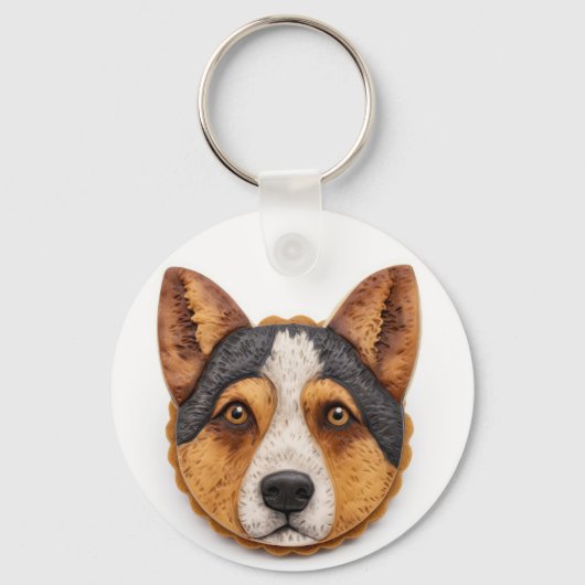 Australian Cattle Dog 3D geïnspireerd Sleutelhanger (Voorkant)