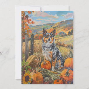 Australian Cattle Dog Autumn Harvest Thanksgiving Feestdagenkaart