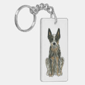 Australian Cattle Dog Blue Heeler ACD Sleutelhanger (Voorkant Links)