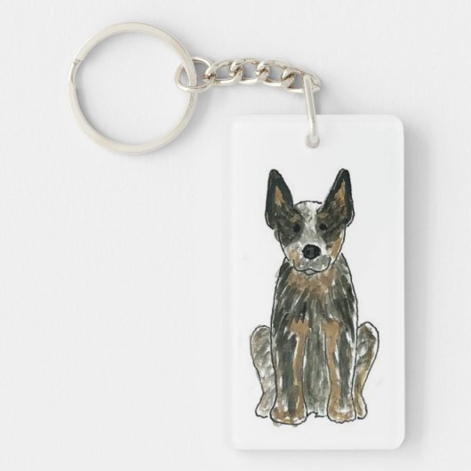 Australian Cattle Dog Blue Heeler ACD Sleutelhanger (Voorkant)