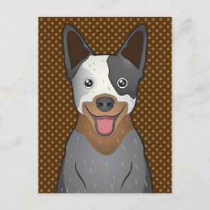 Australian Cattle Dog Cartoon Paws Briefkaart