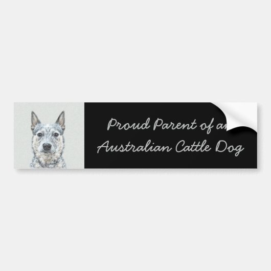 Australian Cattle Dog - Cute Original Dog Art Bumpersticker (Voorkant)