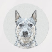 Australian Cattle Dog - Cute Original Dog Art Labels (Design 2)