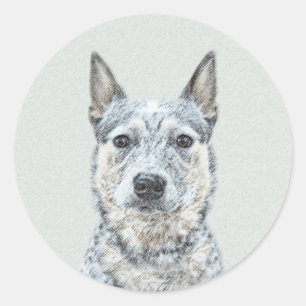 Australian Cattle Dog - Cute Original Dog Art Ronde Sticker