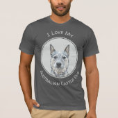 Australian Cattle Dog - Cute Original Dog Art T-shirt (Voorkant)
