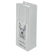 Australian Cattle Dog - Cute Original Dog Art Wijn Cadeautas (Voorkant Gekanteld)