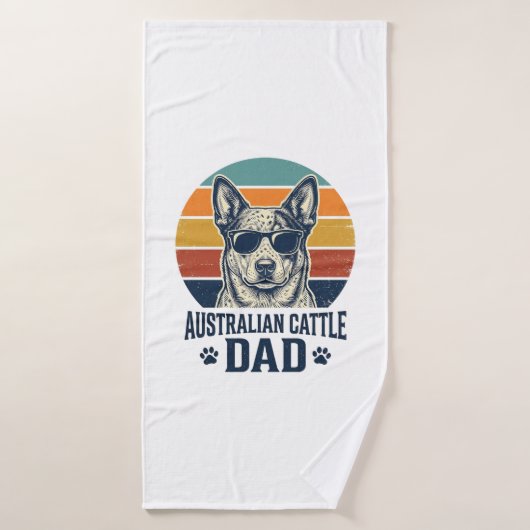 Australian Cattle Dog Dad Vintage Sunset Shirt_1 Badhanddoek (Badhanddoek)
