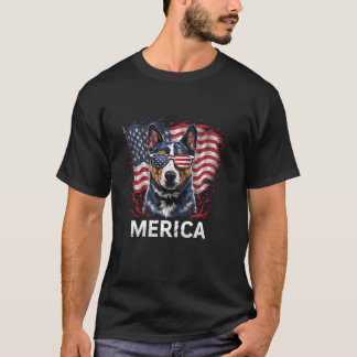 Australian Cattle Dog Heeler American 4 juli T-shirt