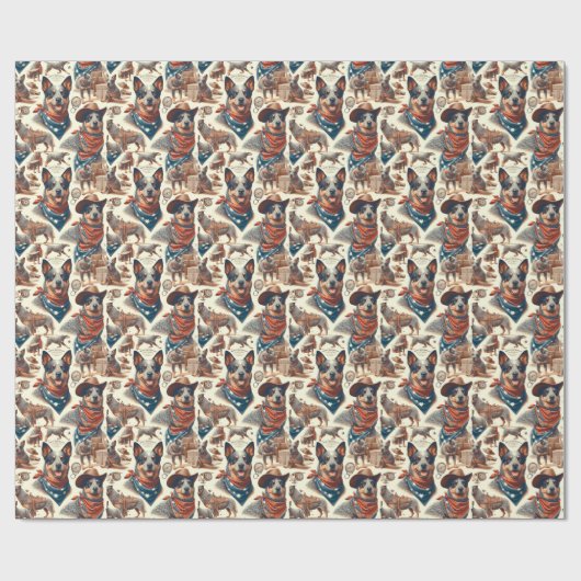 Australian Cattle Dog Illustratie Cadeaupapier (Vlak)
