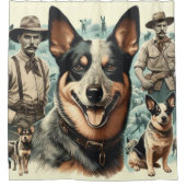  Australian Cattle Dog Illustratie Douchegordijn (Voorkant)